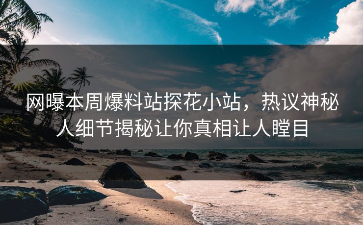 网曝本周爆料站探花小站，热议神秘人细节揭秘让你真相让人瞠目  第1张
