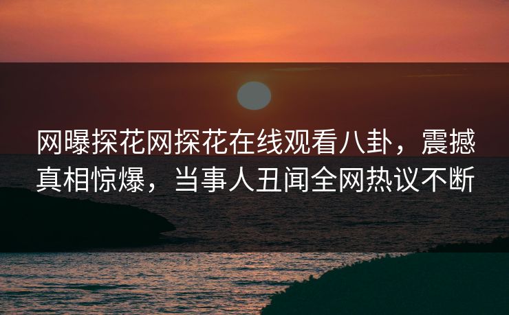 网曝探花网探花在线观看八卦，震撼真相惊爆，当事人丑闻全网热议不断