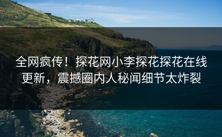 全网疯传！探花网小李探花探花在线更新，震撼圈内人秘闻细节太炸裂  第1张