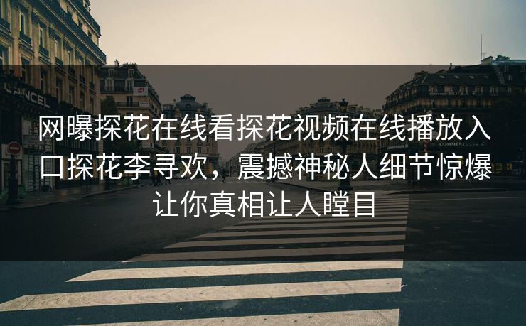 网曝探花在线看探花视频在线播放入口探花李寻欢，震撼神秘人细节惊爆让你真相让人瞠目