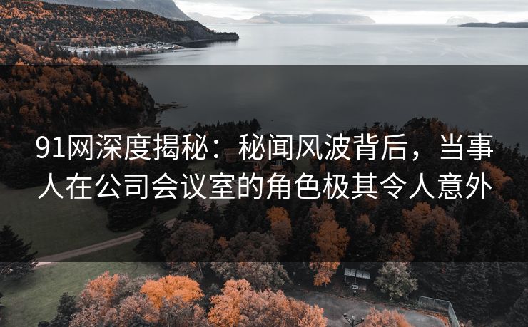 91网深度揭秘：秘闻风波背后，当事人在公司会议室的角色极其令人意外