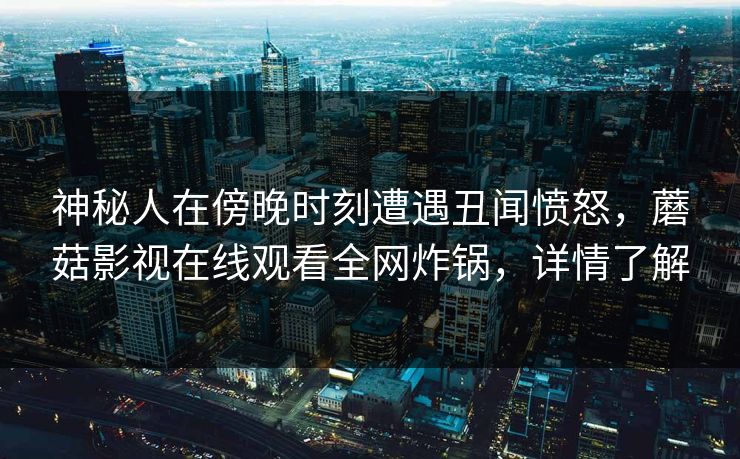 神秘人在傍晚时刻遭遇丑闻愤怒，蘑菇影视在线观看全网炸锅，详情了解